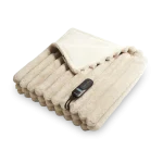 Yentl Heated Overblanket Striped Beige - thumbnail image
