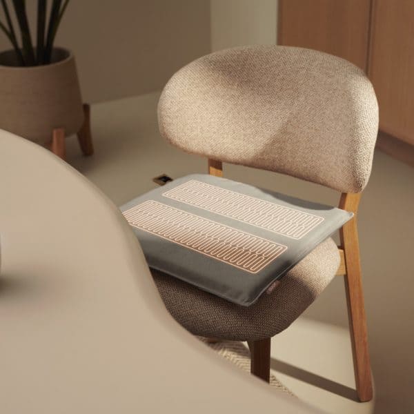 mellow beheiztes Sitzkissen 40 x 40 grau