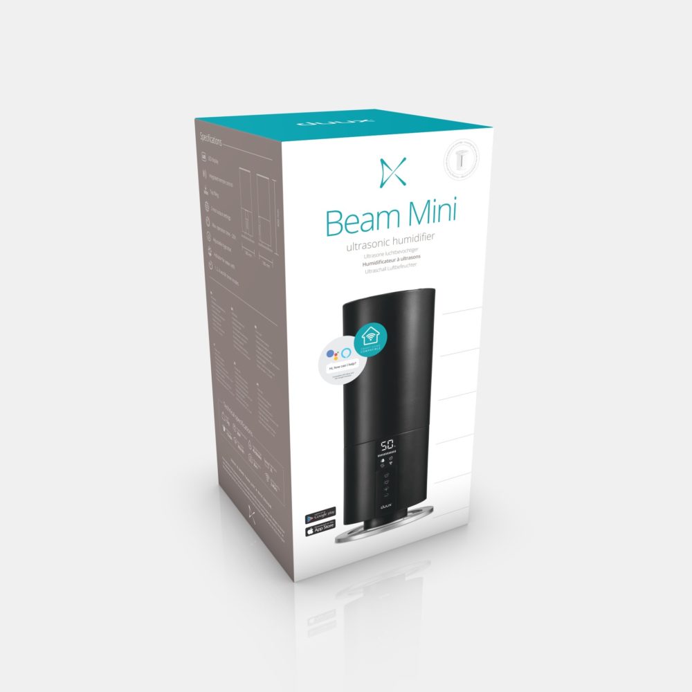 Duux humidificateur d'air connecté à ultrasons et vapeur froide BEAM MINI  NOIR DXHU06